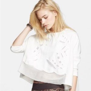 Free People Appliqué Sweatshirt Size M
